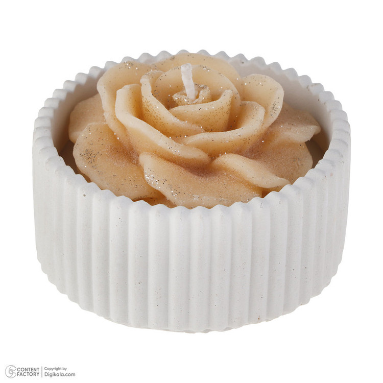 نمای نزدیک شات شمع رز از ست دکوری باغ شمع