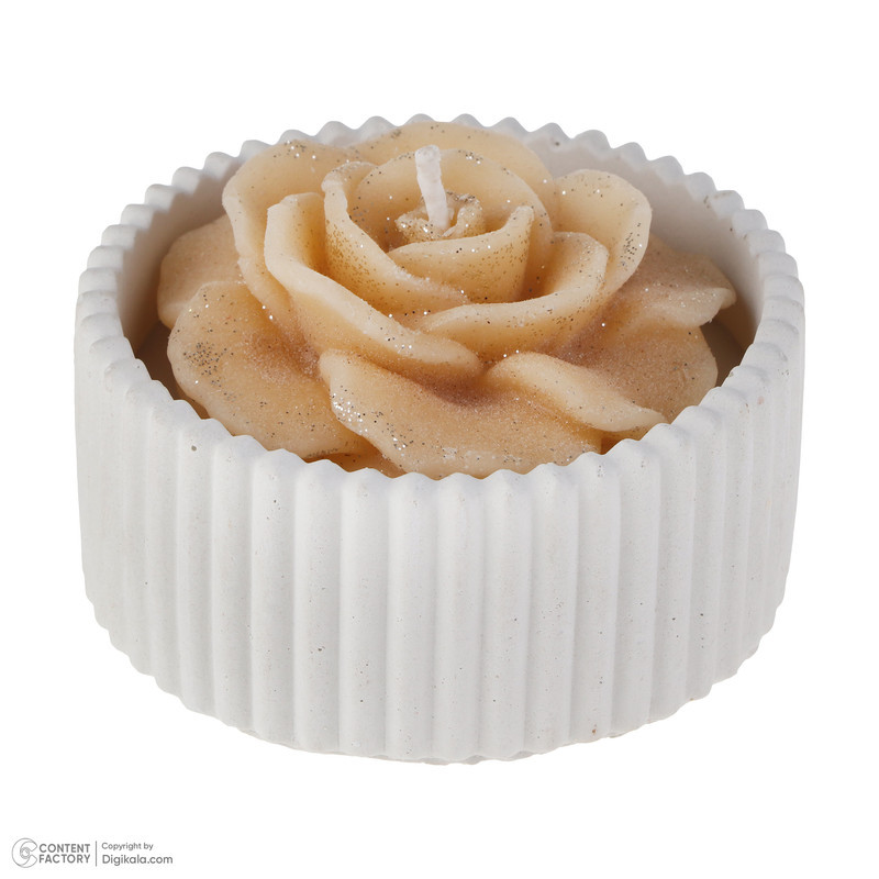 نمای نزدیک شات شمع رز از ست دکوری باغ شمع