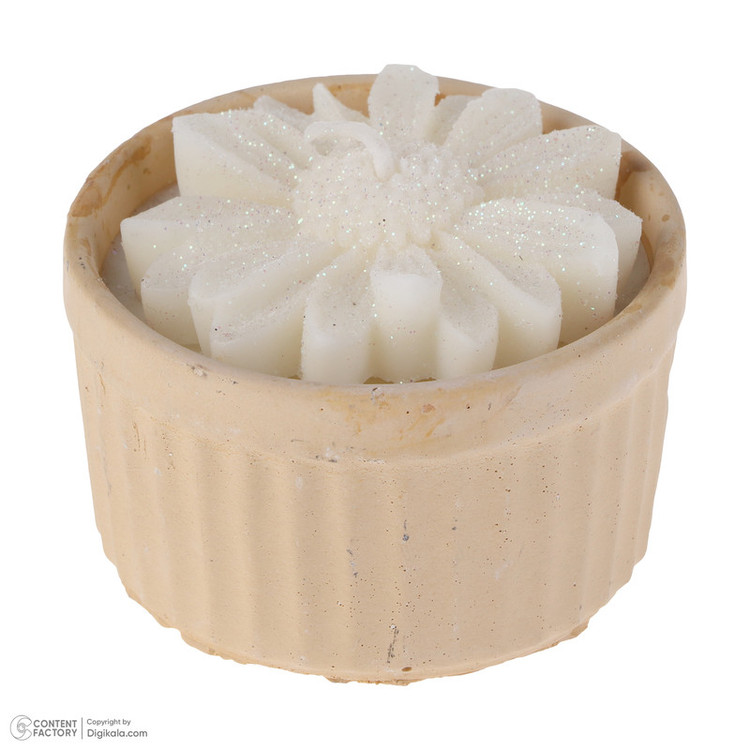 نمای نزدیک شات شمع مارگاریت بتنی ست ۶ تکه باغ شمع