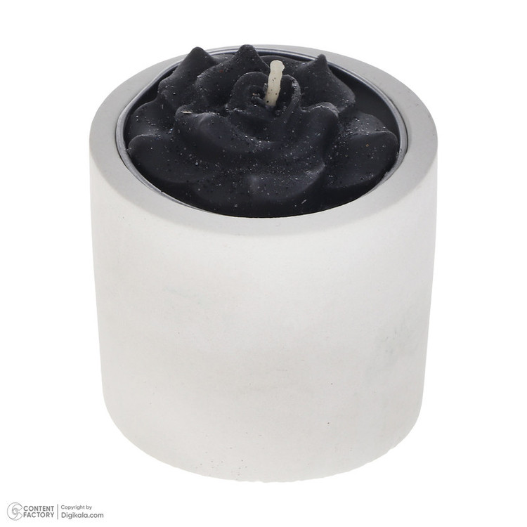 جاشمعی بتنی ایستاده همراه با شمع مشکی