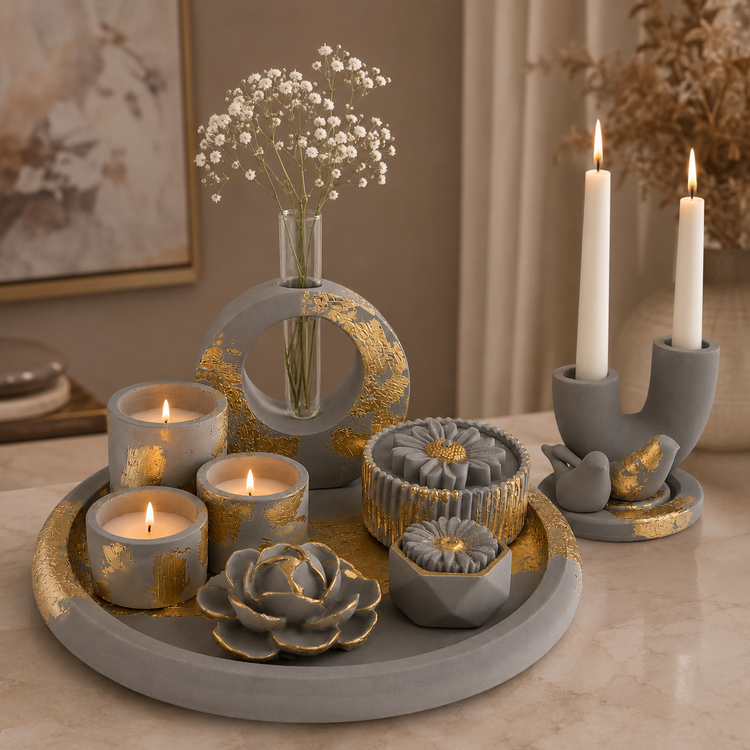 ست تزیینی رومیزی سنگی مدل رویال