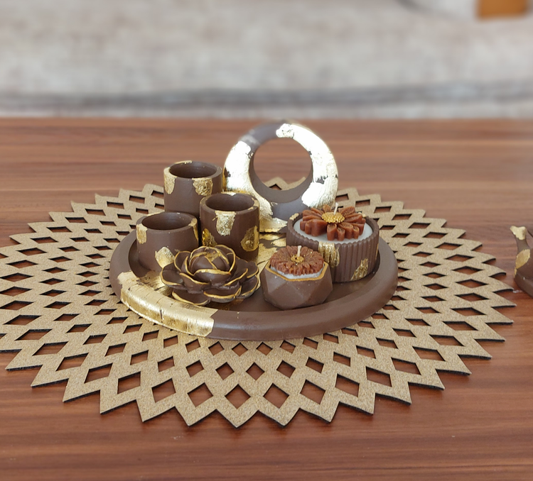 ست تزیینی رومیزی سنگی مدل رویال